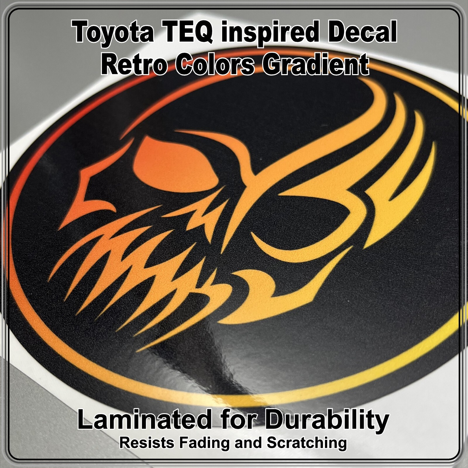 Toyota Skull Decal in Heritage Retro Gradient Colors Choose Size from 2″-6″