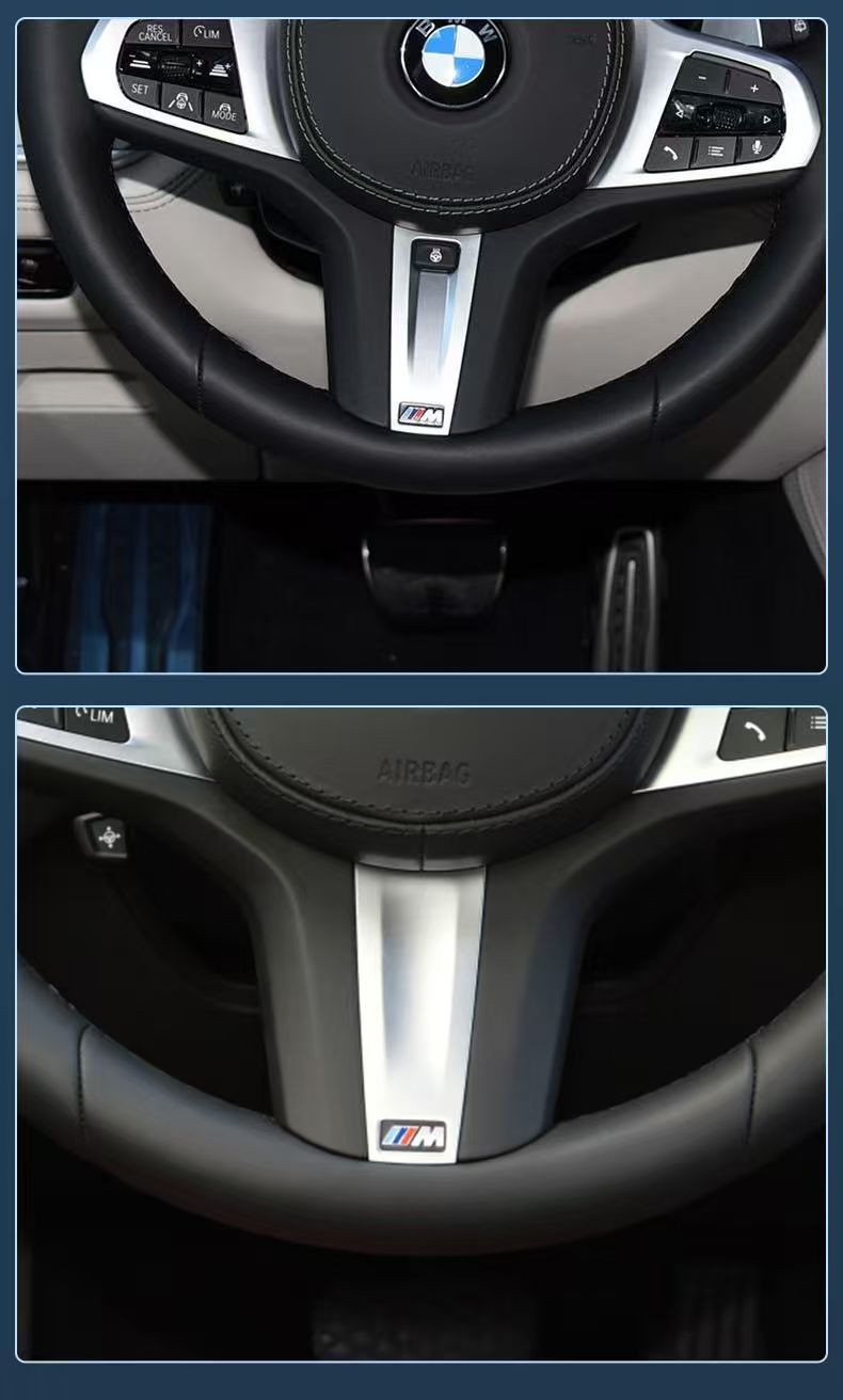 17MM X 9MM 3D Zinc ALLOY STEERING WHEEL M EMBLEM Decorative STICKER FOR BMW