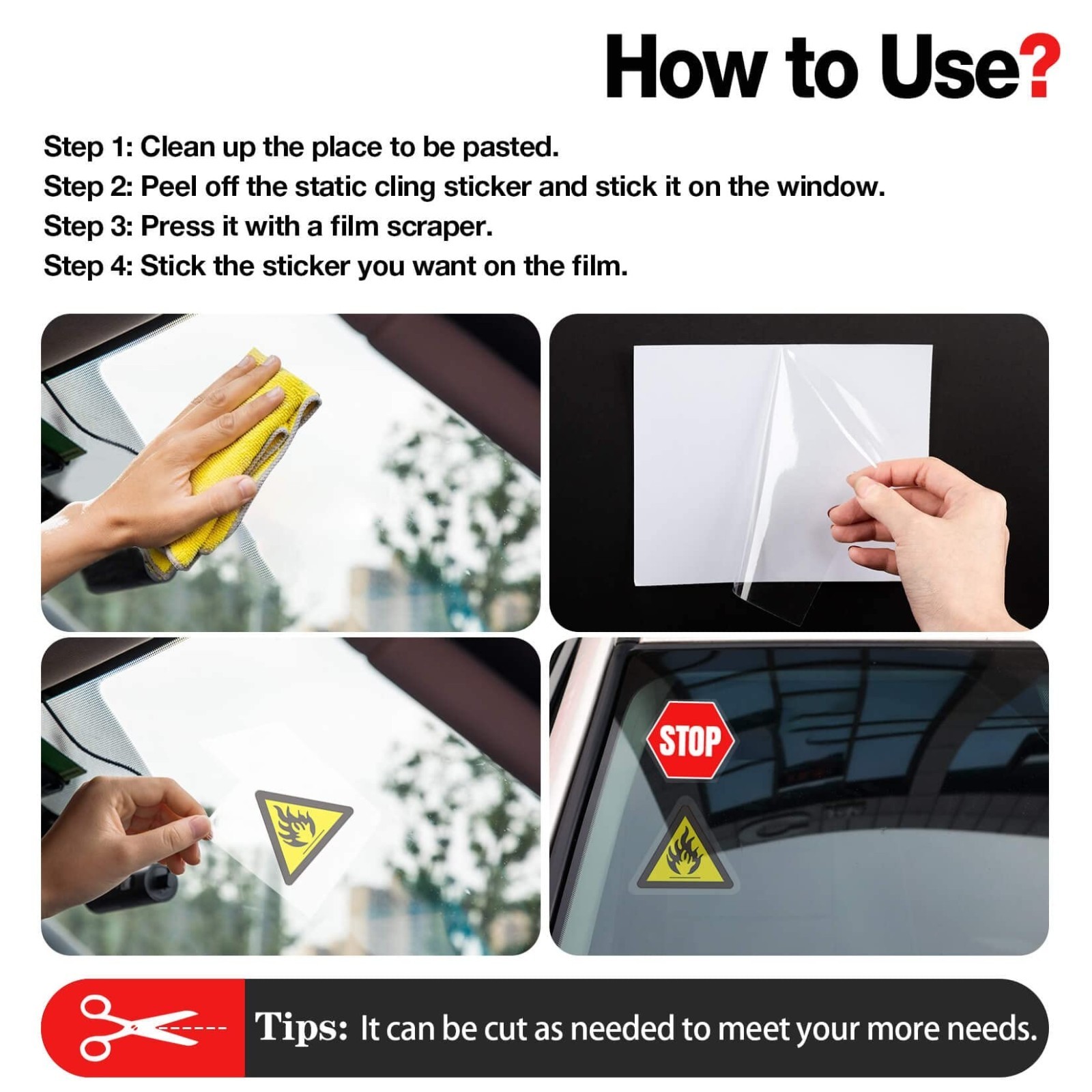 10PCS Car Windshield Static Cling Sticker Holder 4×6 Inspection Permit Window Fi