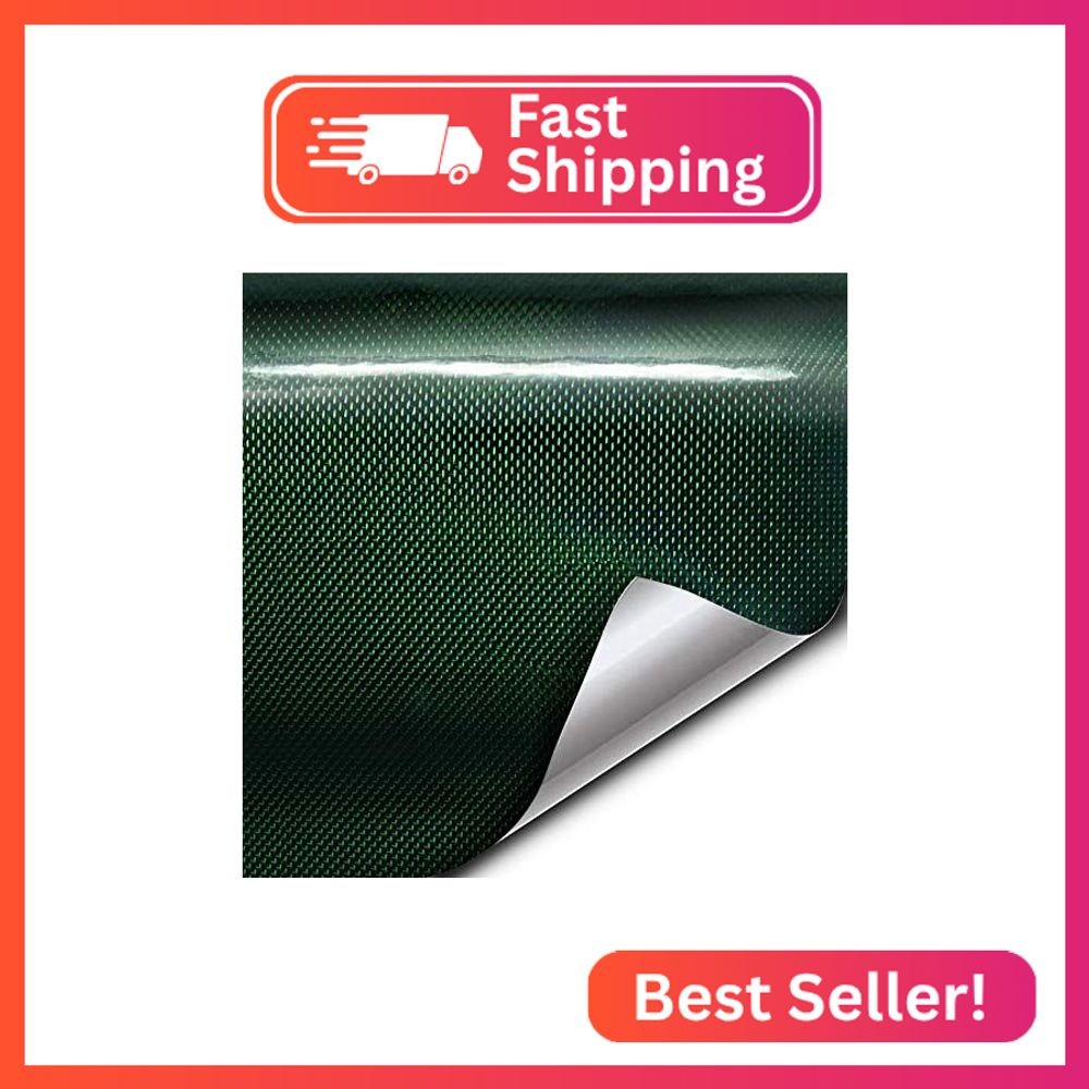 VViViD+ Holographic Chrome Weave Carbon High-Gloss Vinyl Car Wrap (1ft x 5ft, Gr