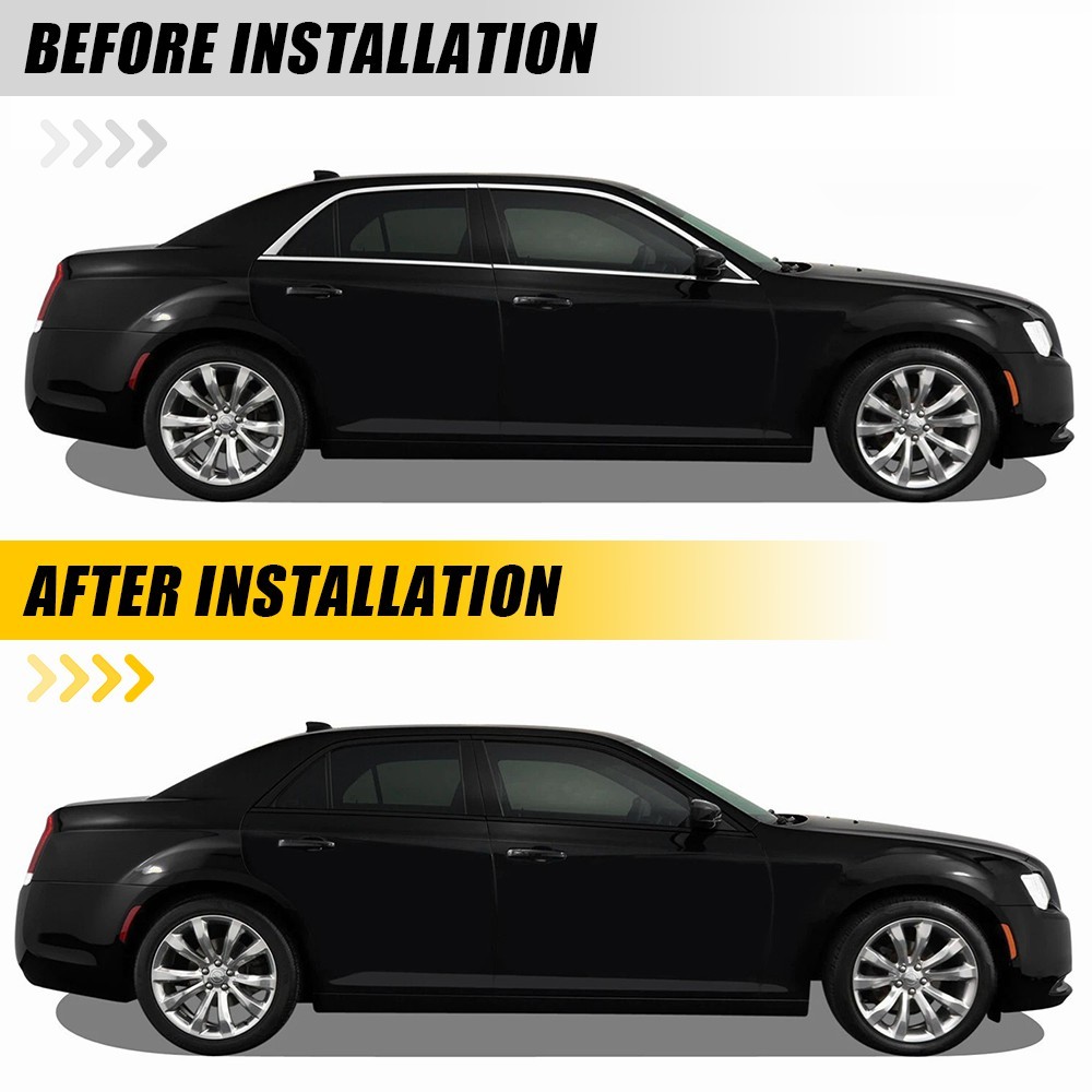 For 2011-2023 Chrysler 300 Gloss Black Delete Blackout Window Cover Decal 8PCS