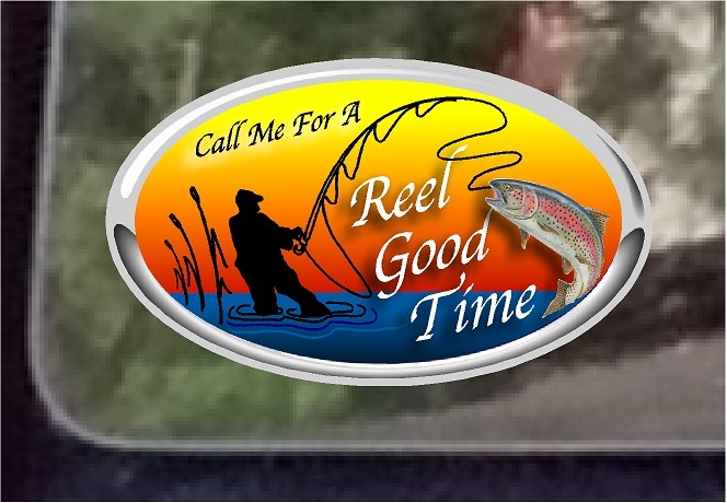 ProSticker 1510 (One) 3″ x 5″ Call Me For A Reel Good Time Decal Fly Fishing