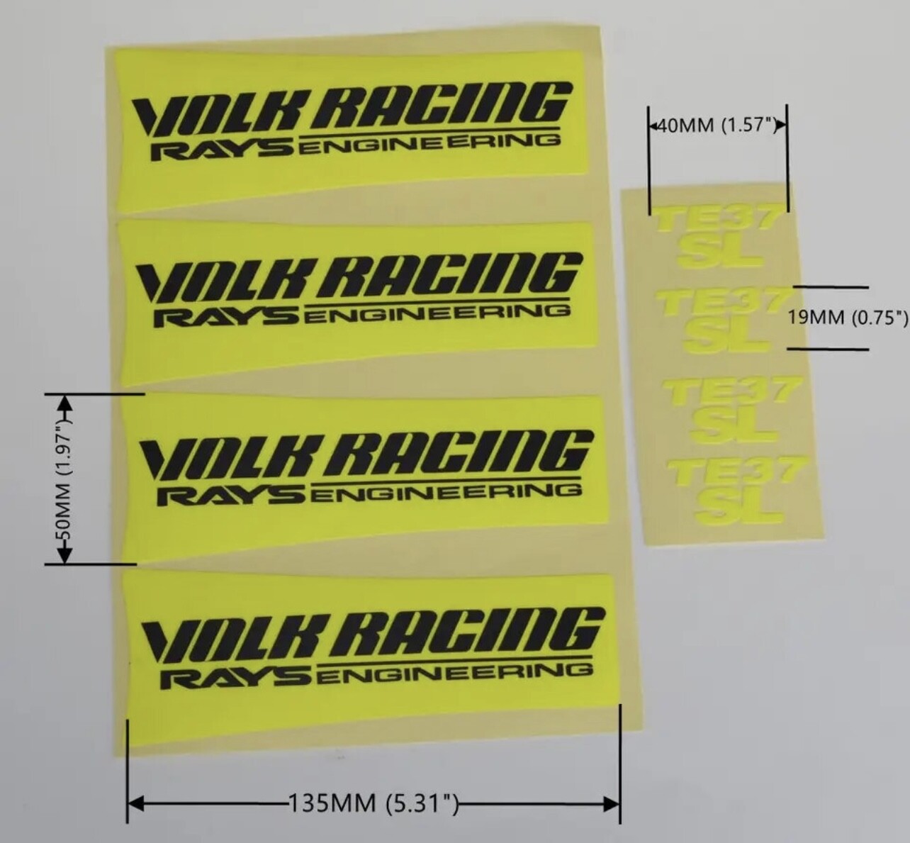 Full Set 8pcs Volk Racing TE37 SL Rays Engineering Wheel Rim Decal Sticker Kit