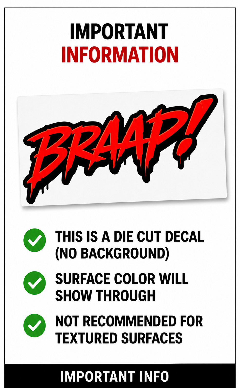 BRAAP! Motocross Vinyl Decal Graphic Dirt Bike Supercross Weatherproof Sticker