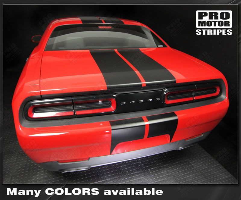 Dodge Challenger 2008-2023 Over The Top Double Stripes Decals (Choose Color)