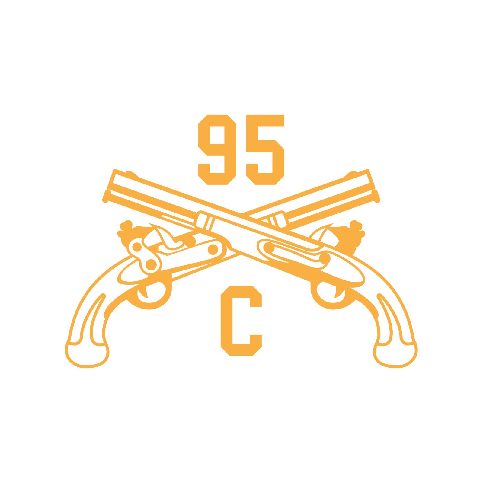 Army MOS 95C Correctional Specialist Crossed Pistols Insignia Decal 3″ x 5.5″