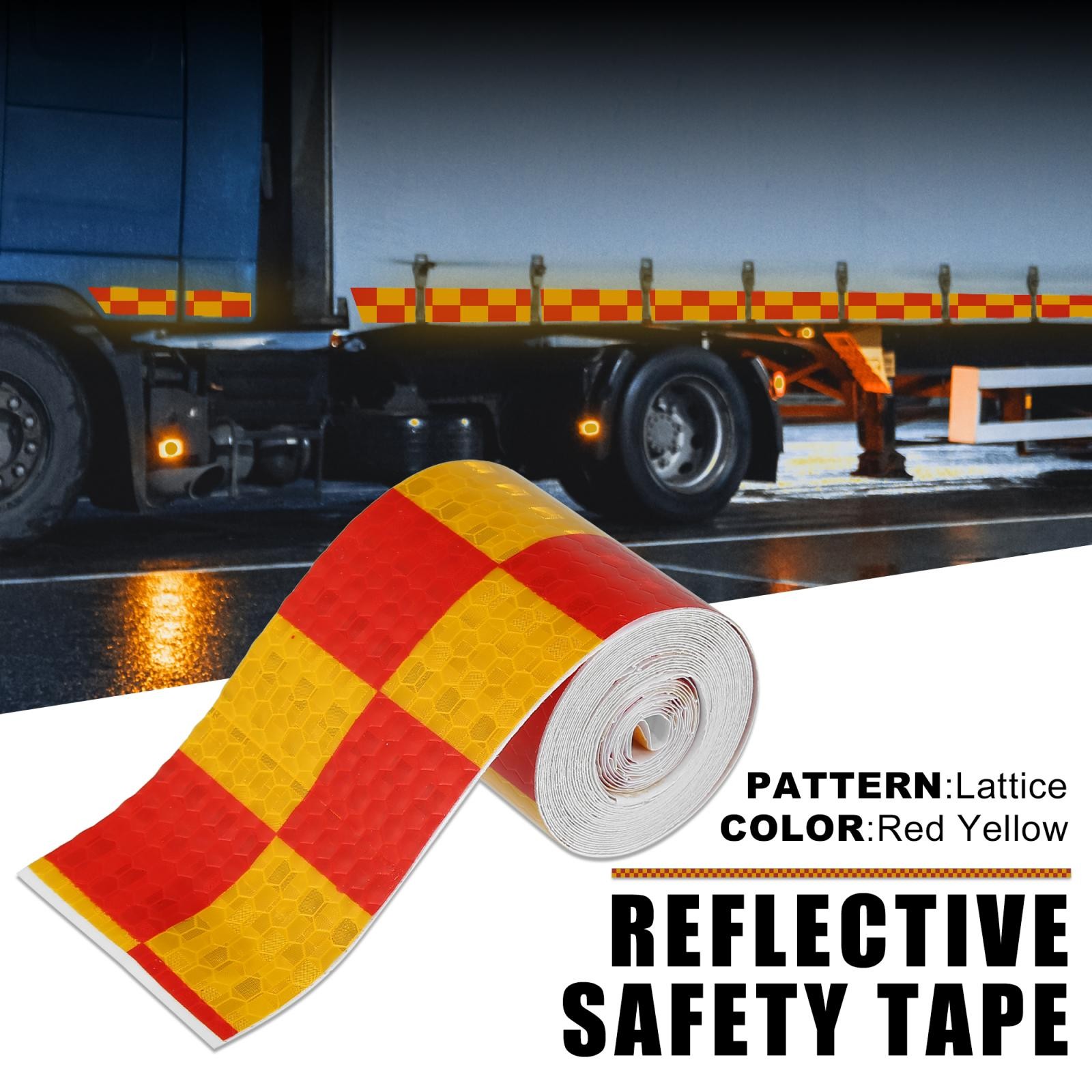 1pcs Reflective Safety Tape Adhesive Marking Signs for Cars Auto Red Yellow