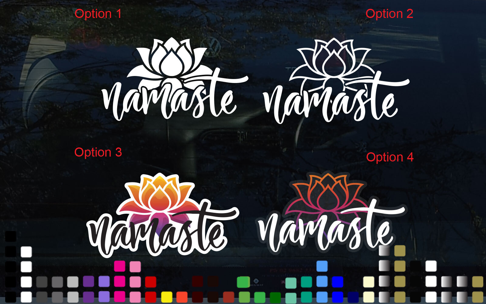 Namaste Lotus Flower Sticker Decal Yoga Hindu Car Wall Laptop Board 3cm ~ 120cm