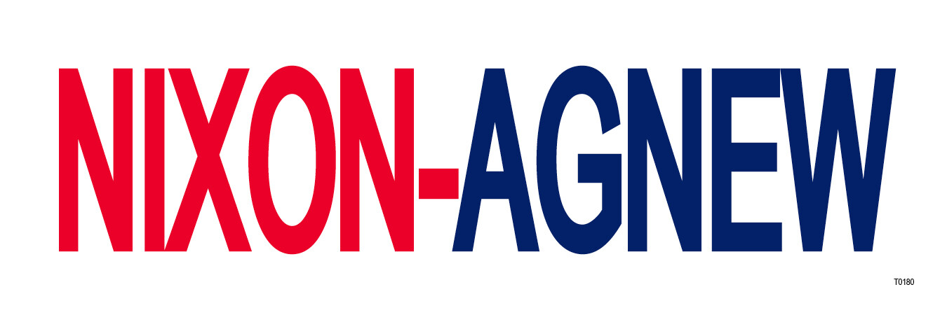 NIXON-AGNEW 1968 President campaign – 9×3 Vinyl Repro Bumper Sticker Decal T0180