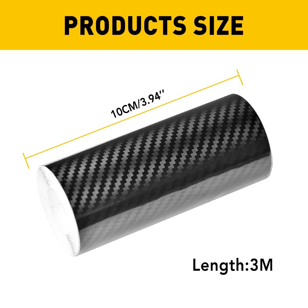 10ft Carbon Fiber Vinyl Wrap Sticker Anti Scratch Car Door Sill Protector 1-10x