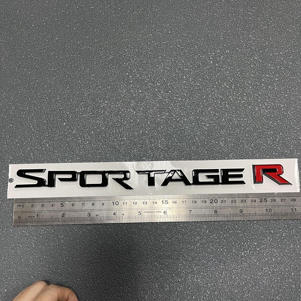 ABS Gloss Black Red SPORTAGE R Emblem Badge Trunk Decklid Sticker 2014 2015 2016