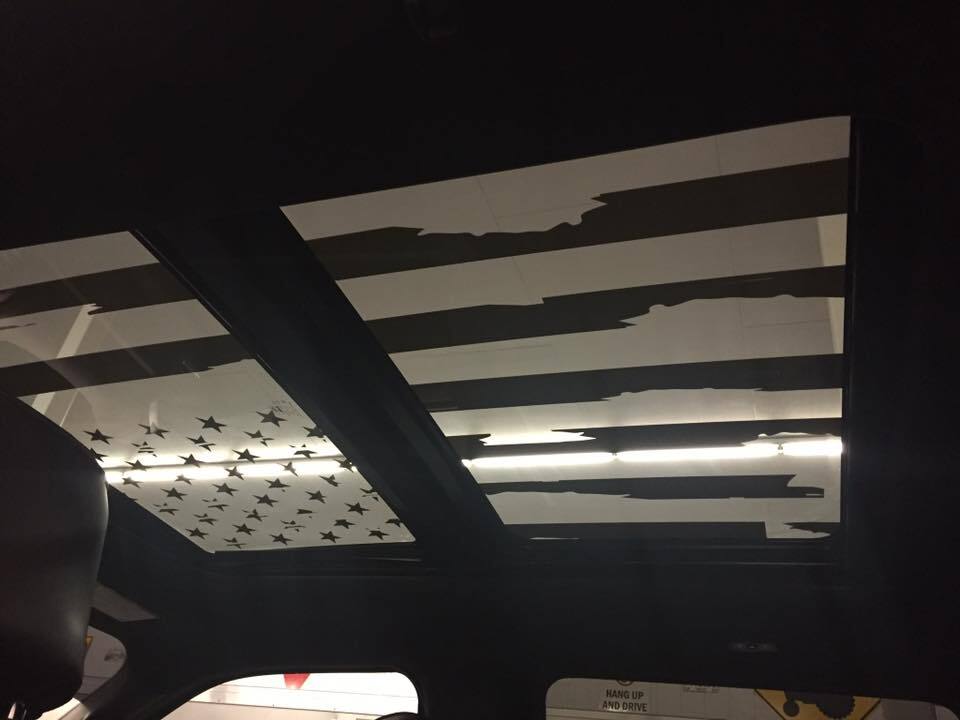 FORD F-150 DISTRESSED AMERICAN FLAG FOR ROOF GLASS PANEL F250 F350 F450 SUNROOF
