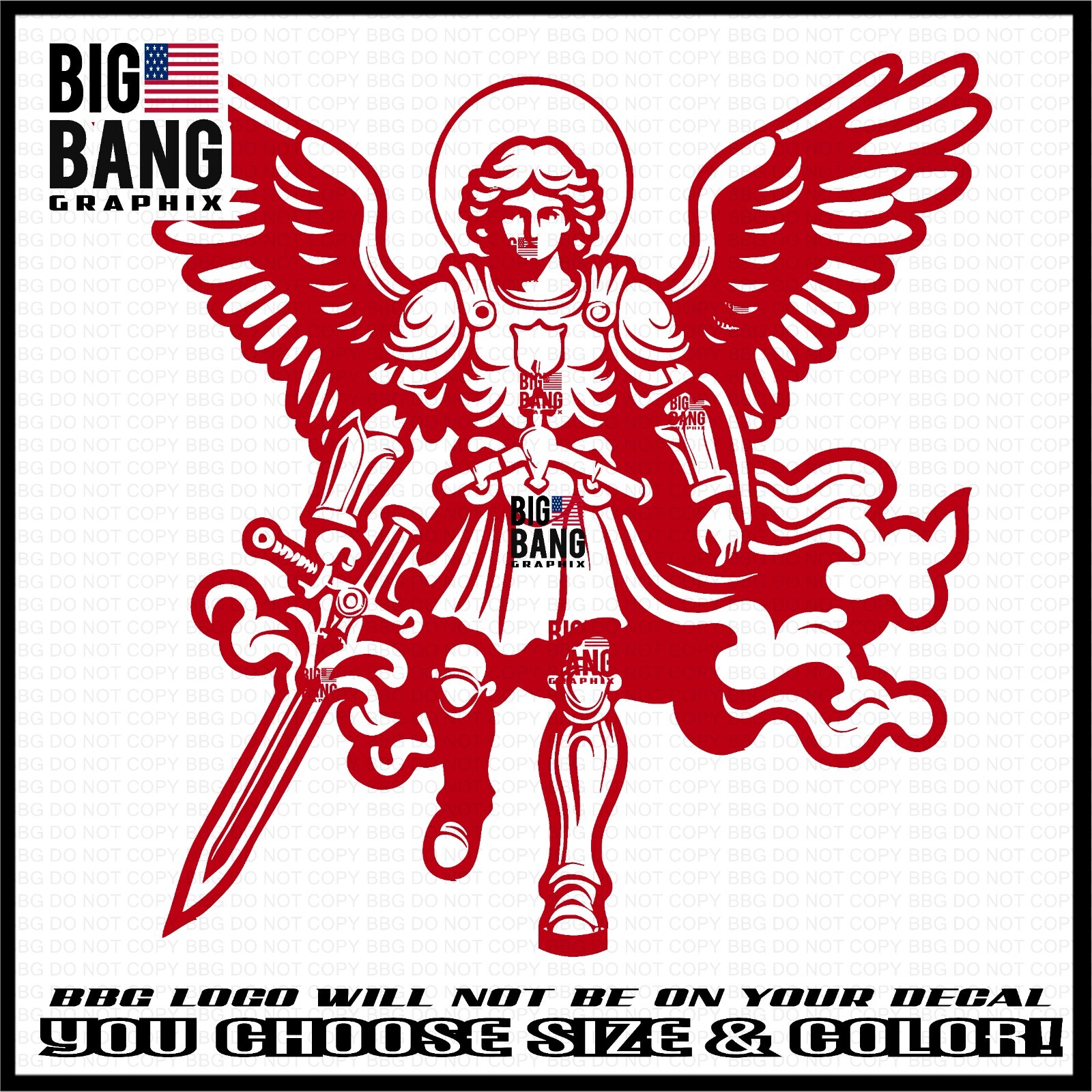 St. Michael Vinyl Decal Sticker SUV Car Truck Window Body Die Cut QUALITY ORNATE