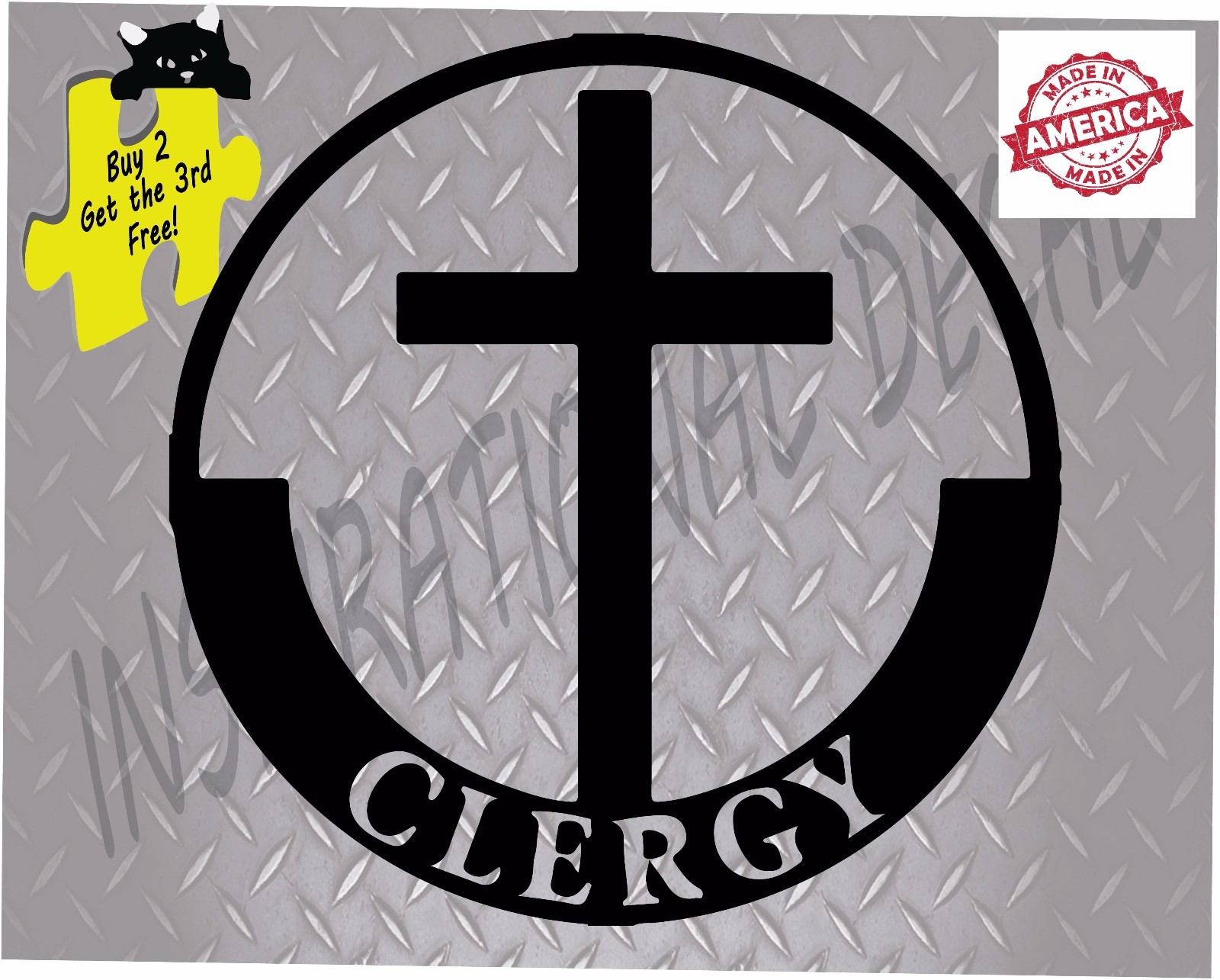 Clergy With Cross Vinyl Die Cut Decal Religion Choose Color # 232 (5.5″ x 5.5″)