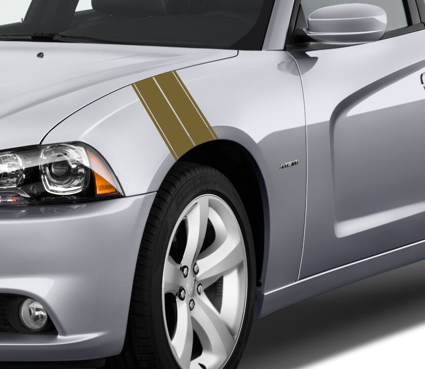 Dual 7″ Wide Fender Stripe Hash Mark Decal Universal Fit 22″ Long for both sides