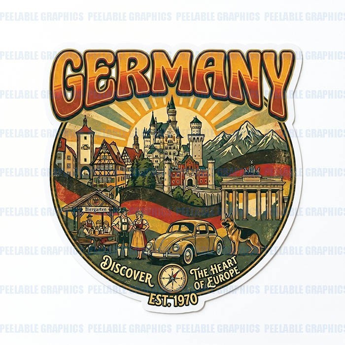 Germany German Flag Country Vinyl Decal Sticker Travel Souvenir D