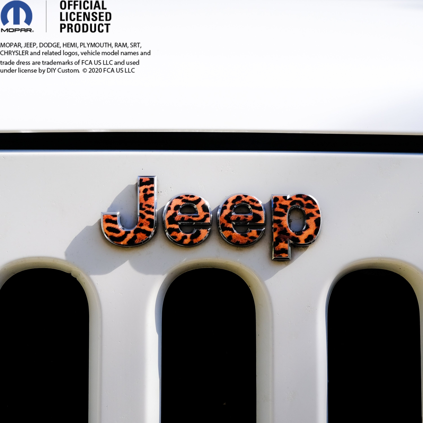 Jeep Emblem Overlay Decals – Leopard Print