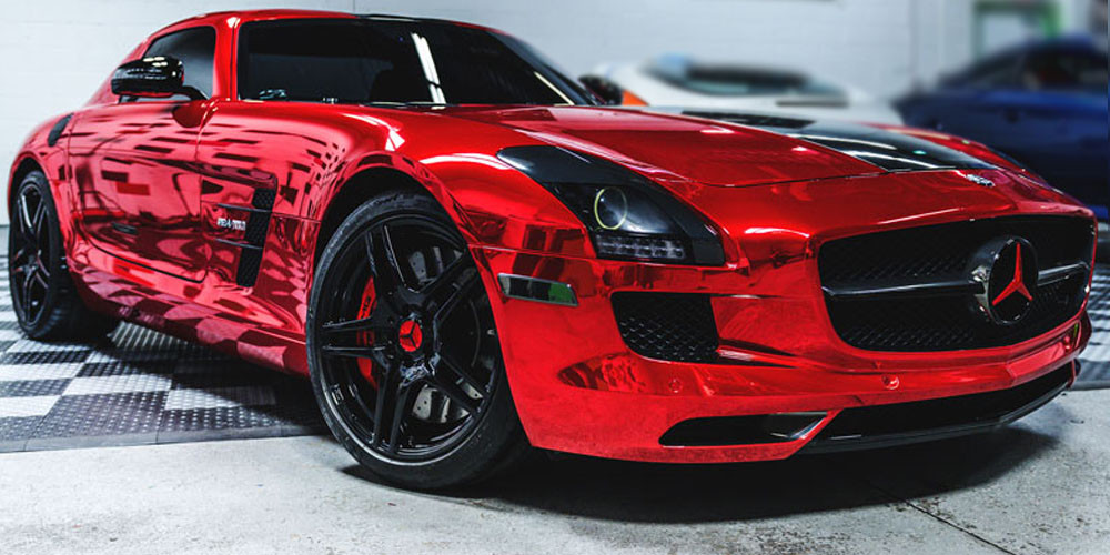240″x60″ Red Chrome Mirror Vinyl Film Wrap Sticker Decal Stretchable 20ft x 5ft