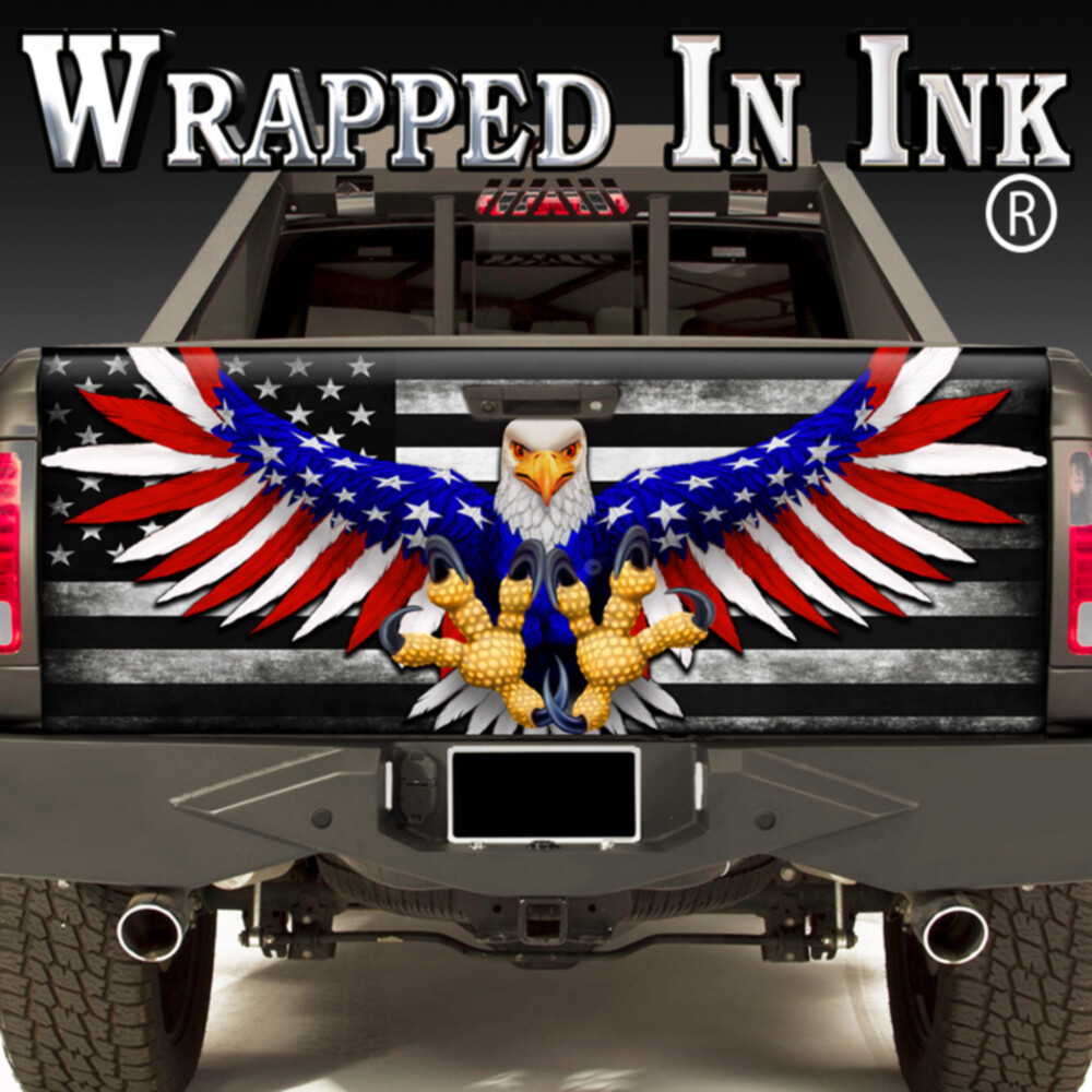 American Flag Eagle Subdued American Flag Tailgate Ranger Rustic Truck Wrap