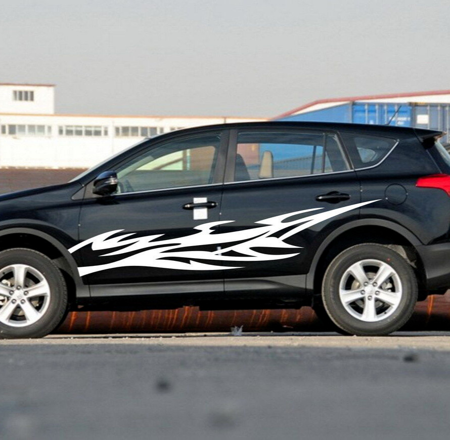 Car Decal Hot Fire Flame 94” for RAV4 RAV 4 Prado Vinyl Side door sticker ZC695