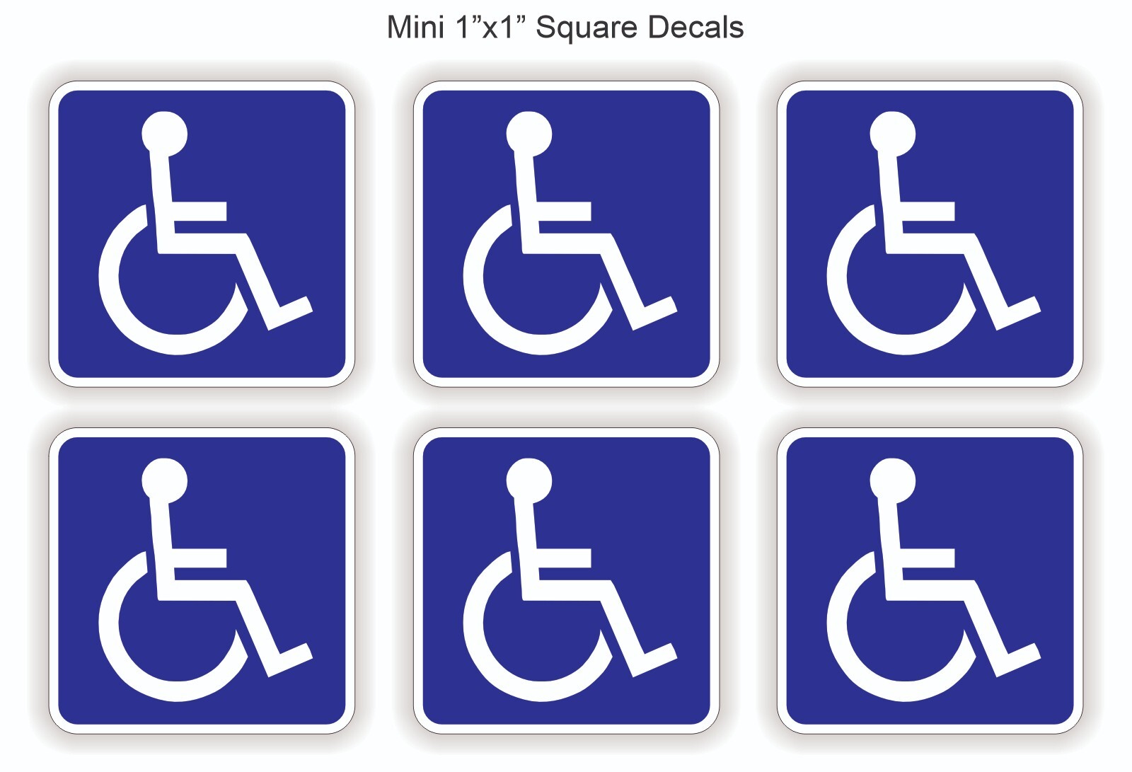 6-pcs Mini 1×1 inch Handicap Symbol Stickers Decals Handicapped Wheelchair