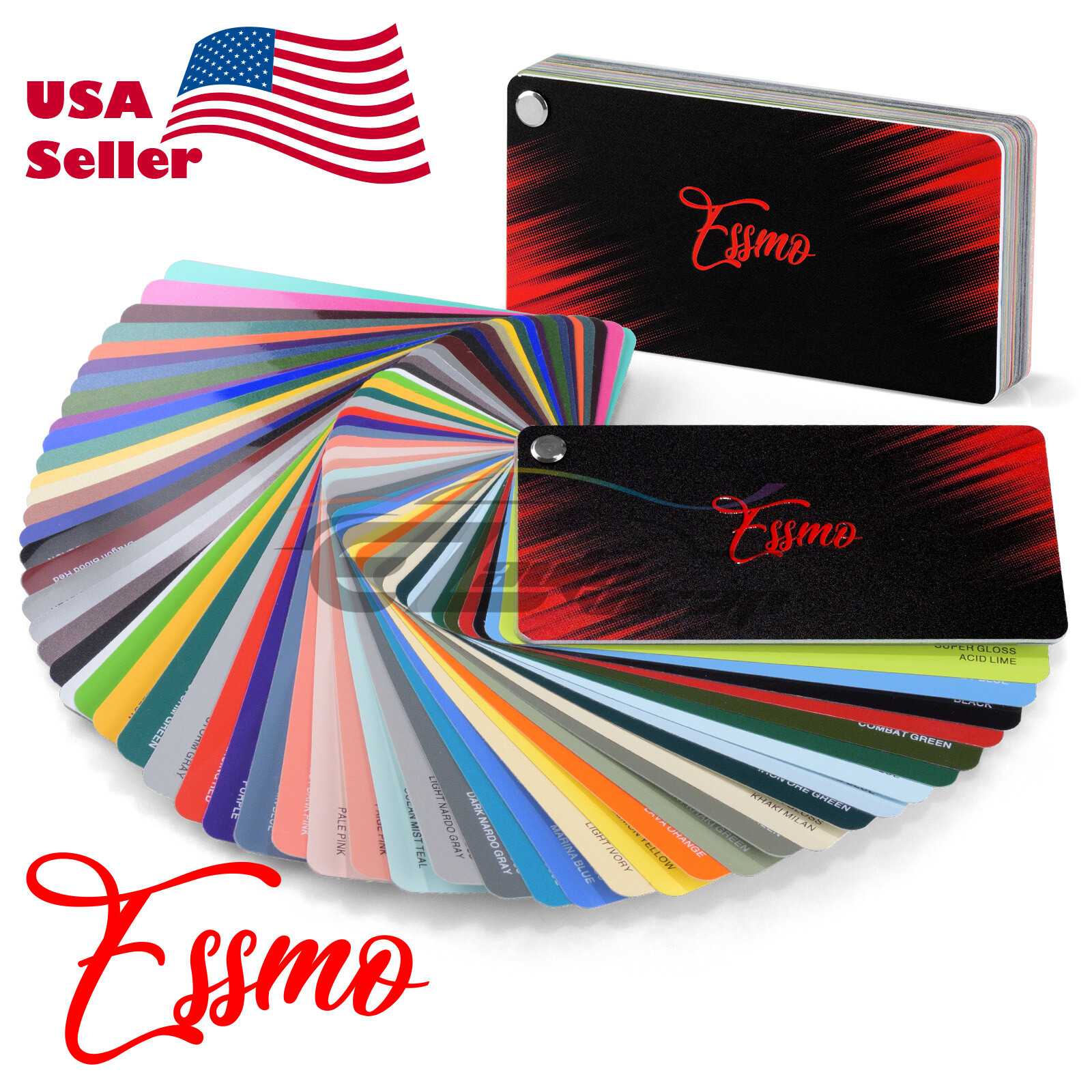 ESSMO 2022 Swatch Gloss Metallic PET Deck Book Auto Wrap Vinyl Wrapping Film
