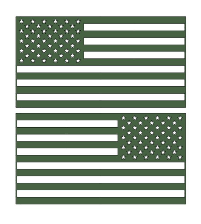 Set of 2 United States Flag Decals USA Stickers Many Sizes Standard and Mirrored