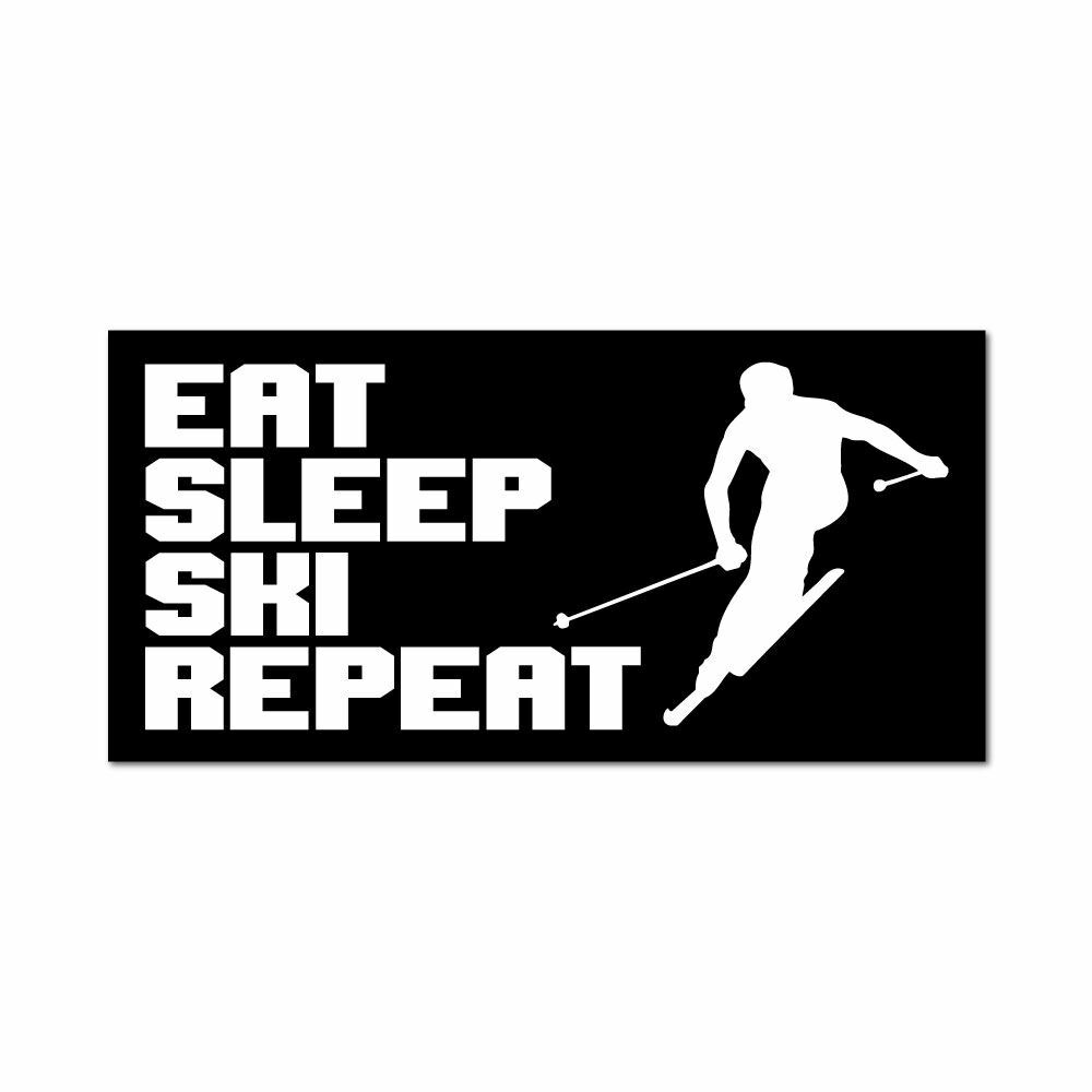 Eat Sleep Ski Repeat Sticker Decal Funny Sport Game Hobby