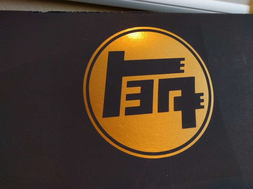 4 pack TEQ Logo Vinyl Decal Sticker Gold Metallic 2″ x 2″ (5cm x 5cm)