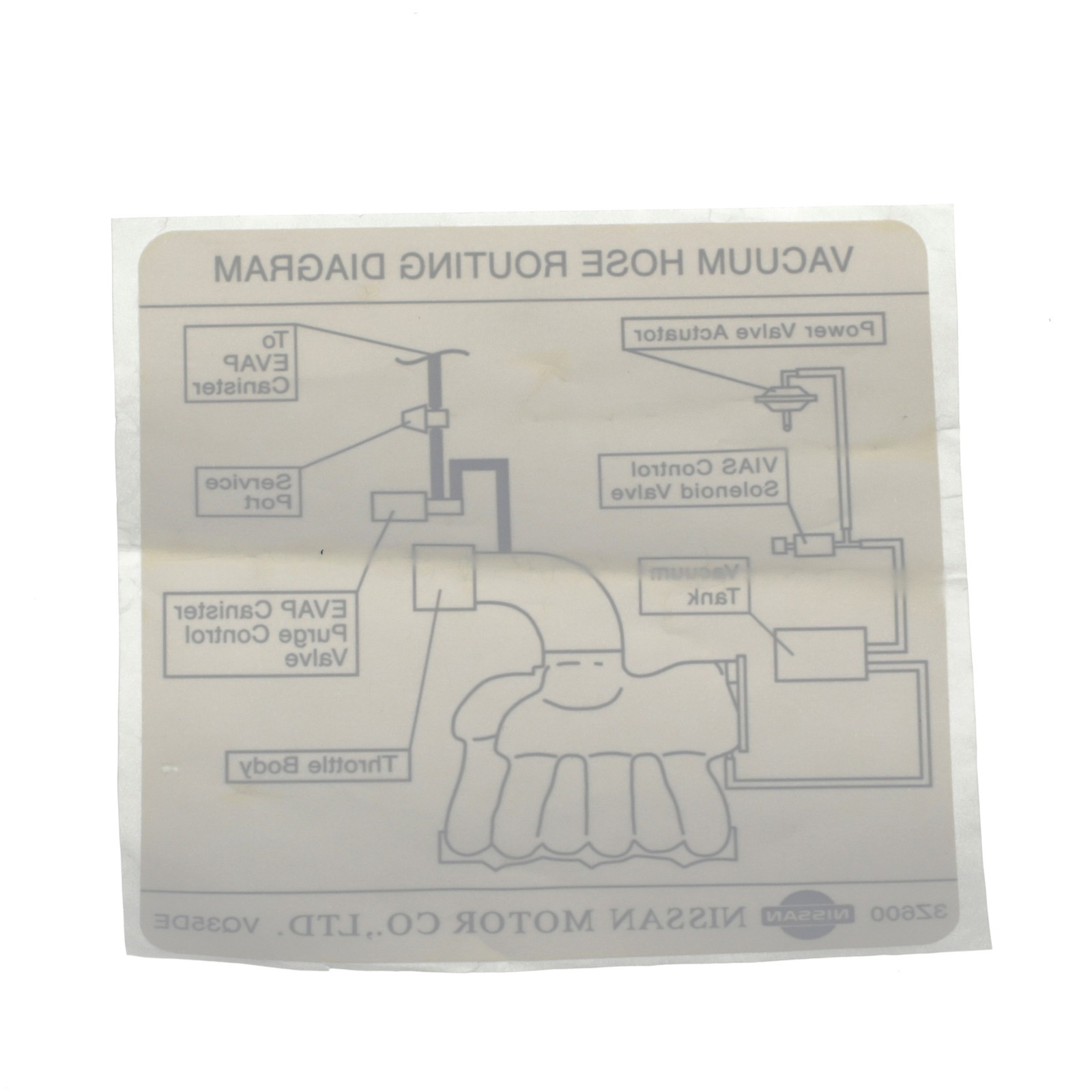 NEW OEM Nissan 2003-2006 Altima Quest Maxima Vacuum Diagram Label 22304-3Z600
