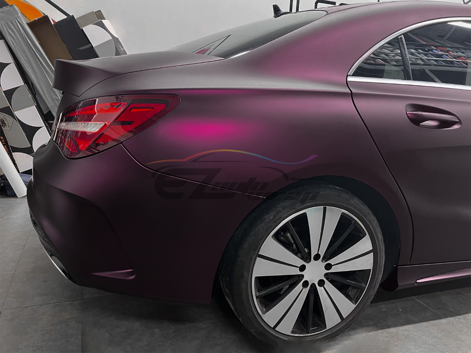 Matte Metallic Blackish Purple TPU PPF Paint Protection Film Dry Wet Vinyl Wrap
