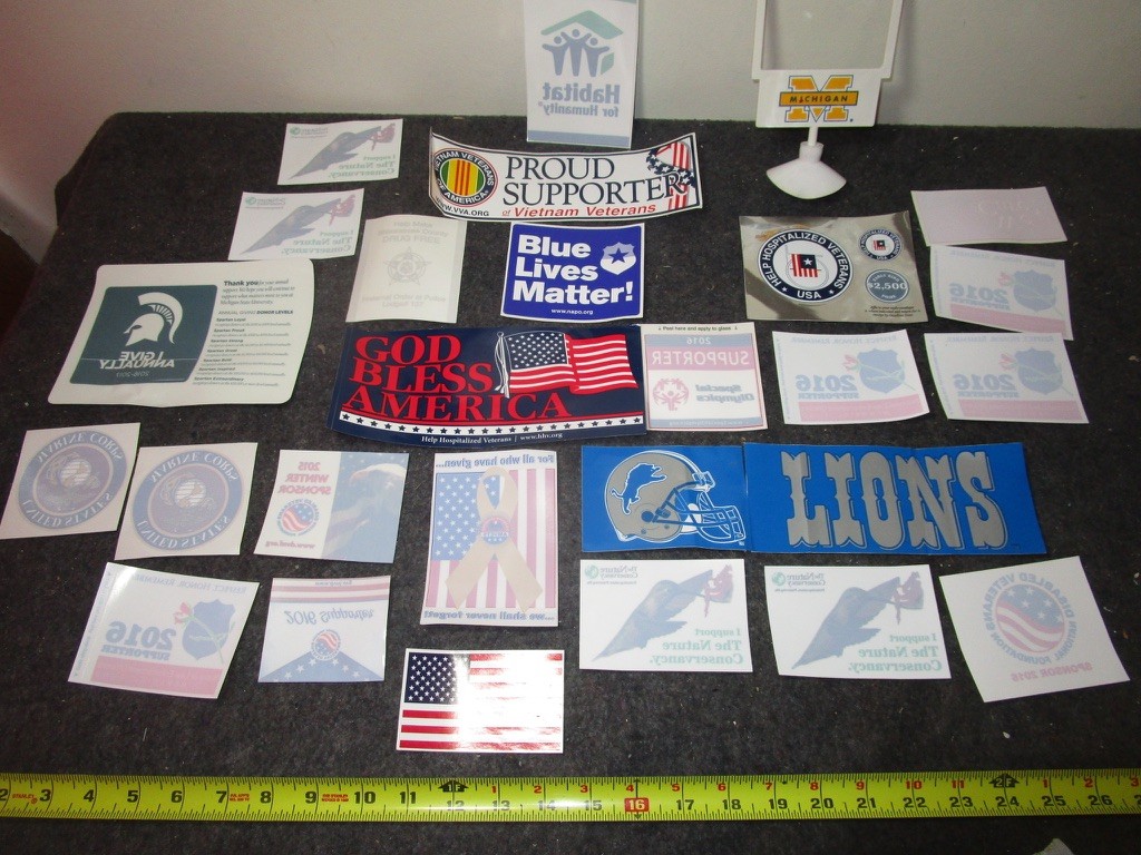 big lot car Stickers & Window Decals Detroit Lions Flags Troop Support Veterans