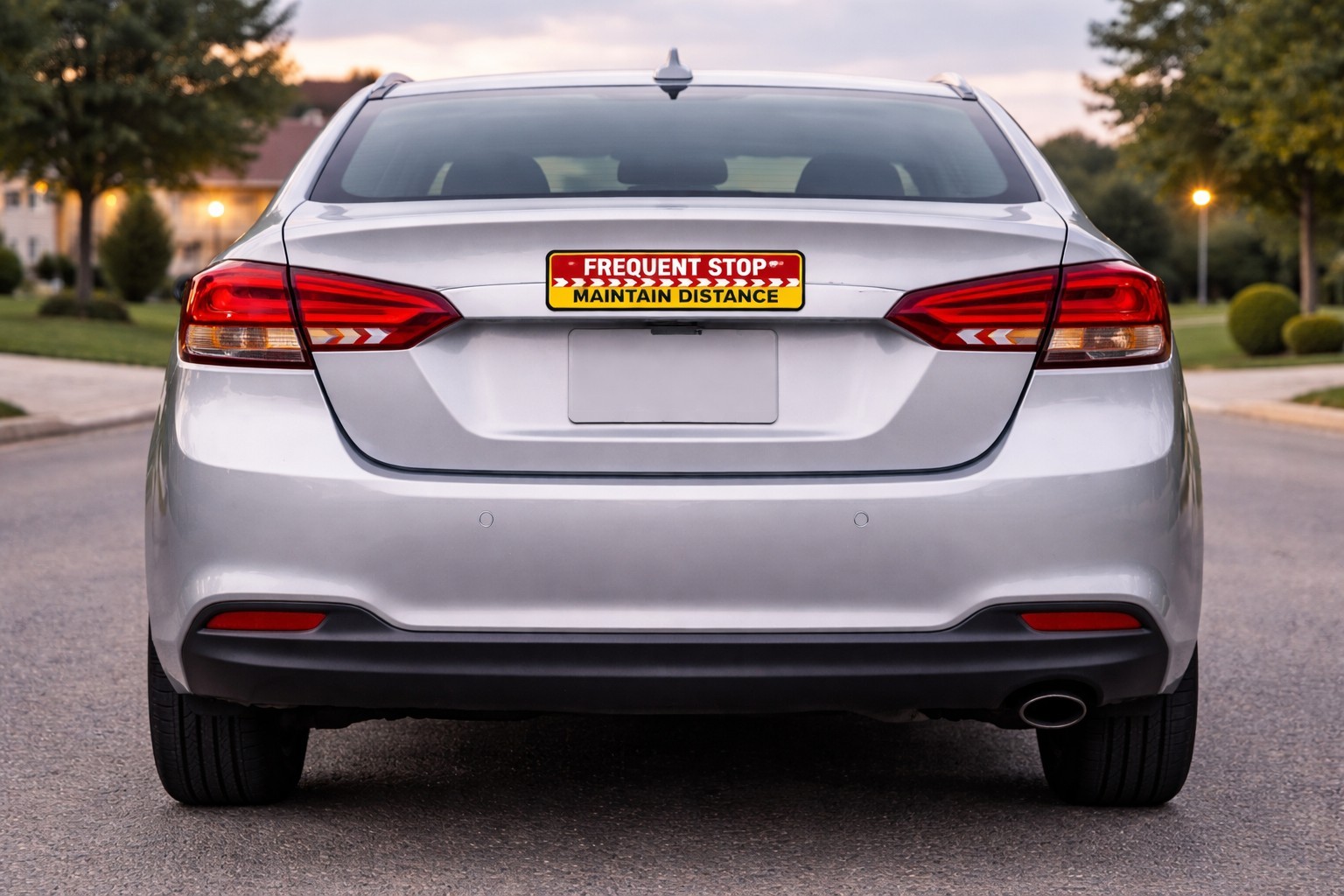 Frequent Stop Magnet 3″X9.5″ Maintain Distance Car Sign Safety