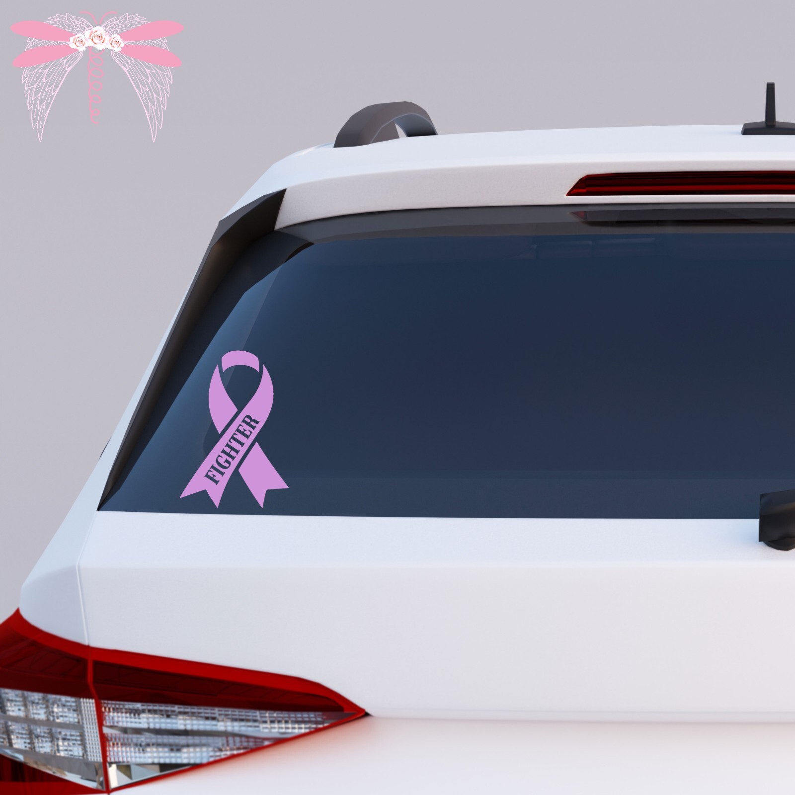 Fighter All Cancers Awareness Ribbons Lavender Vinyl Decal Stickers 18 Sizes