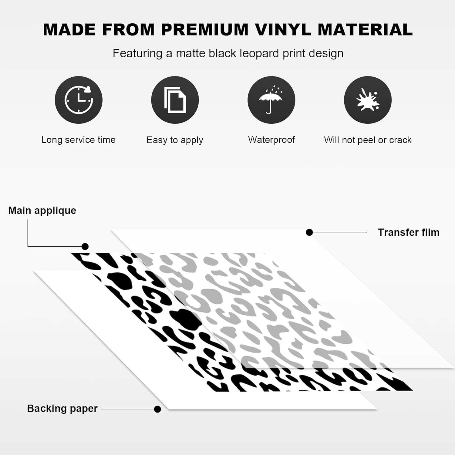 Stylish Vehicle Decals: 2 PCS Leopard Print for Side & Rear Windows, Waterproof