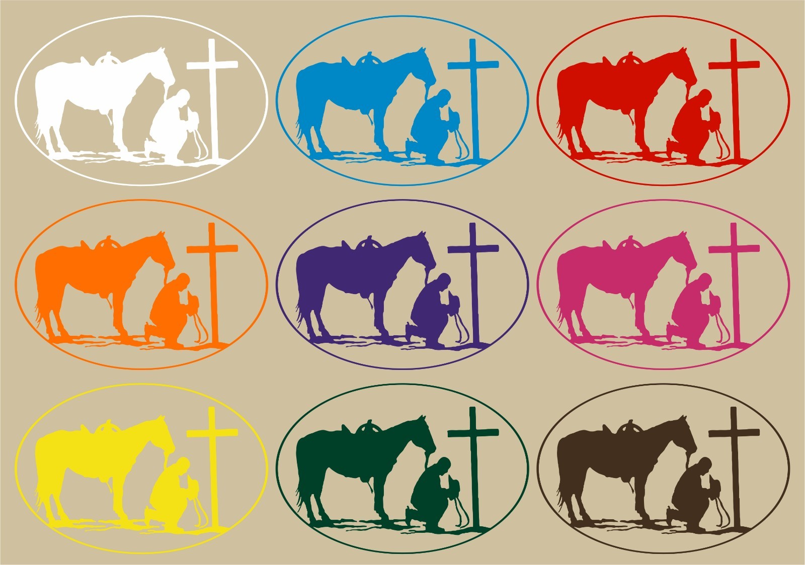 Christian Praying Cowboy Rodeo Car Truck Window Wall Laptop Vinyl Decal Sticker