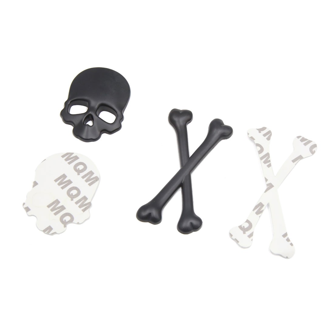 Black Metal Skull Head Shaped Decorative Stickers Badge Emblem for Car