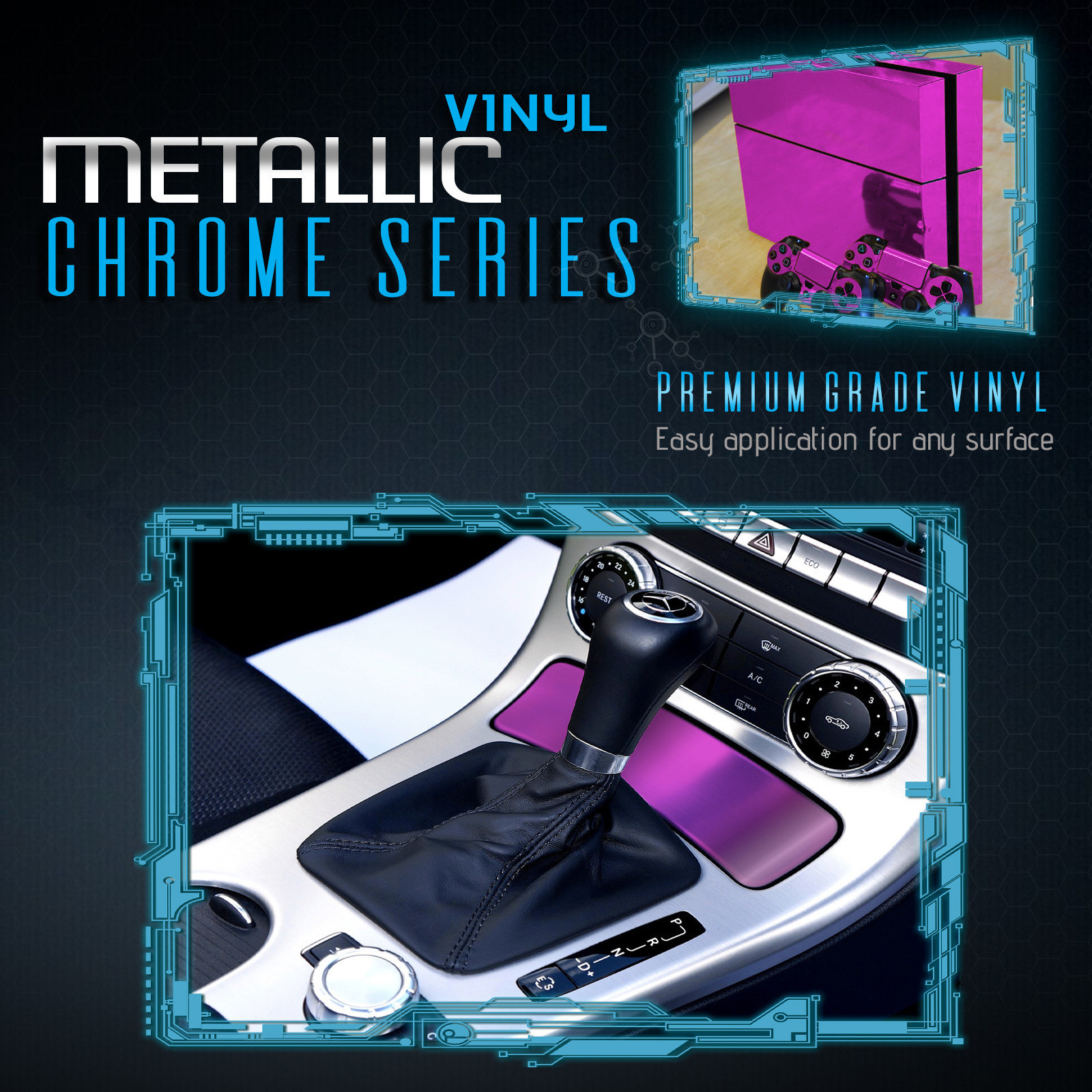 Chrome Mirror Vinyl Film Wrap Sticker Decal Sheet Roll Bubble Free Air Release
