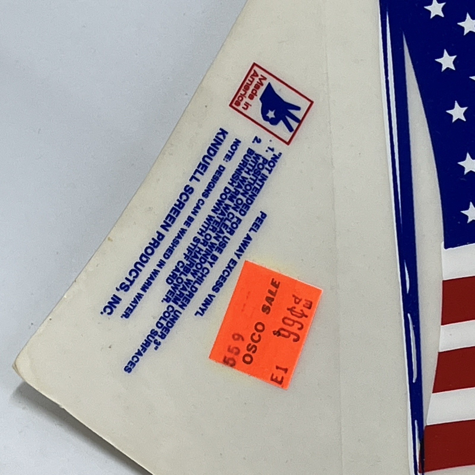 Presto Flag Car Decal Static Cling Window American Proud Of It NOS Vintage 2 PK