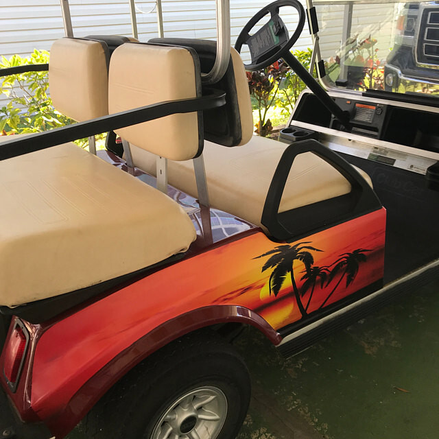 Golf Cart Tropical Palm Tree Large Rear Fender Wrap Charphics FIT EZGO Club Car