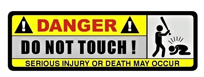 DON’T TOUCH 5″ Yellow Decal (Ford Chevy Corvette Mustang Dodge Hot Rod Harley Y4