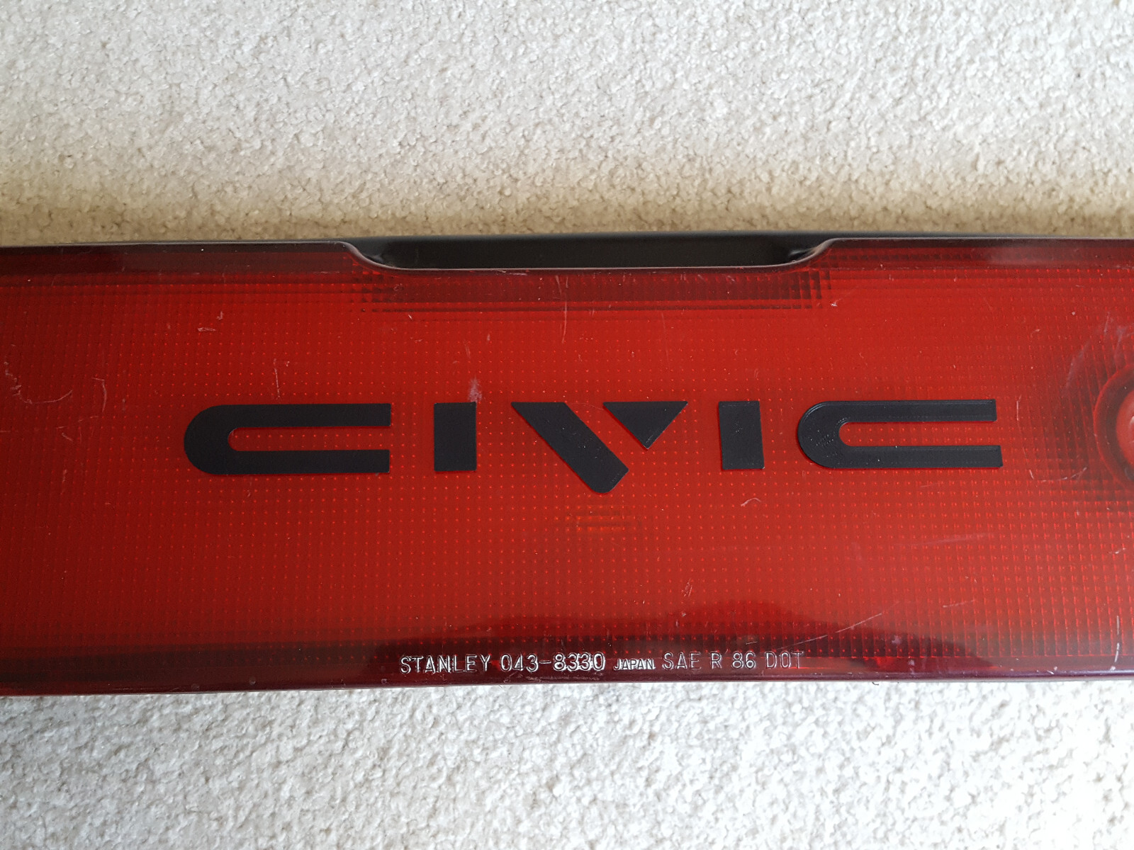 1988-1991 Honda EF Civic BLACK Raised Letters Kit hatch emblem badge SI 89 1990