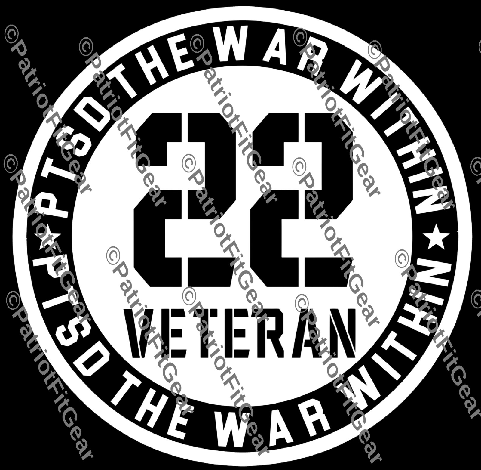 Veteran 22,PTSD The War Within,Support Our Troops,Military,Custom Vinyl Decal