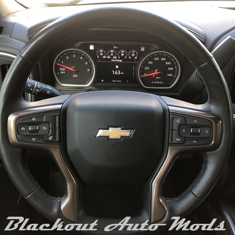 Gloss Black Steering Wheel Bowtie Overlay Chevy Silverado 2014-2024 Precut Decal