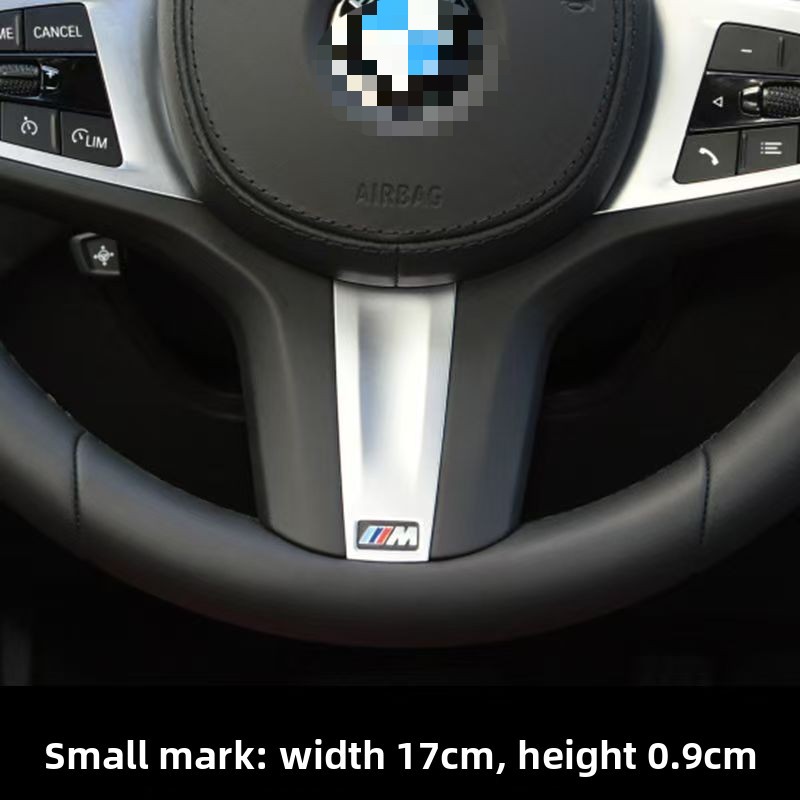 17MM X 9MM 3D Zinc ALLOY STEERING WHEEL M EMBLEM Decorative STICKER FOR BMW