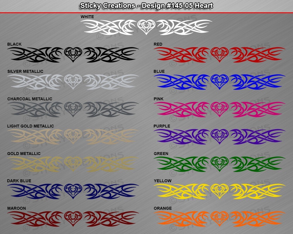 145-05 HEART Windshield Decal Window Sticker Vinyl Graphic Tribal Heart Car SUV