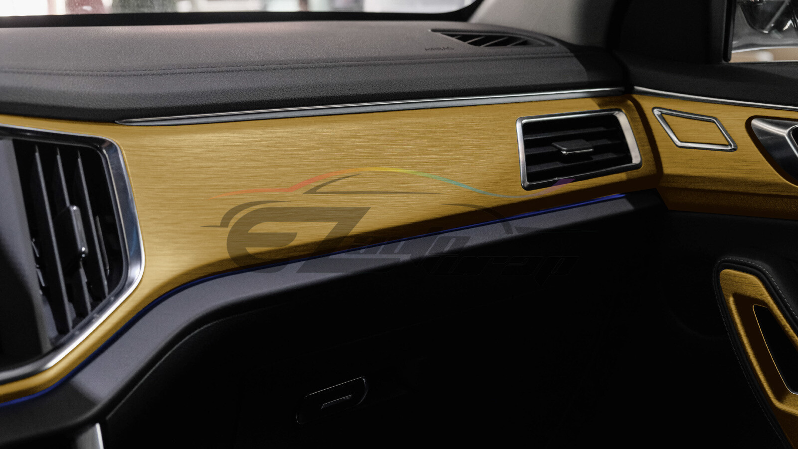 Premium Gold Brushed Aluminum Steel Vinyl Wrap Sticker Film Decal Air Release