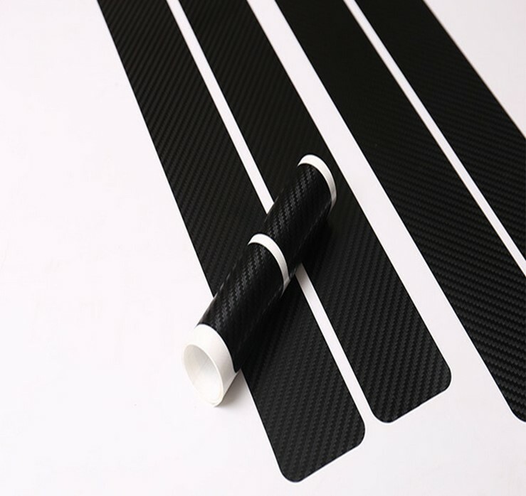 4x Carbon Fiber Car Door Edge Entry Guards Protectors Plate Sill Scuff Stickers