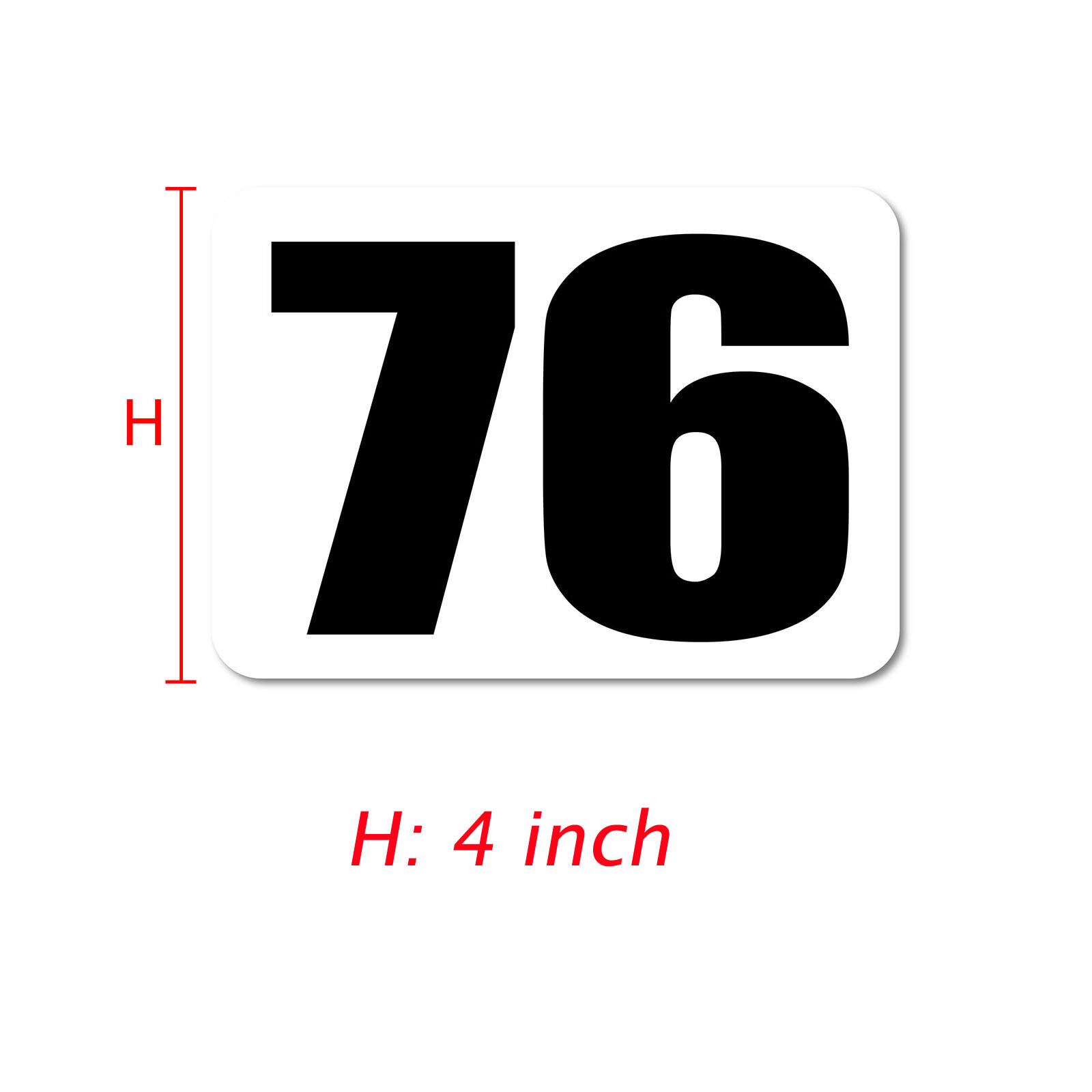 Custom Number Sticker 8″ 10″ 12″ 15″ Glossy Matte Magnet For Car Track Day WH x2