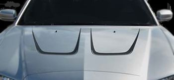 Hood Scallop Accent Vinyl Graphics Decals Stripes for Dodge Charger 2011 to 2014